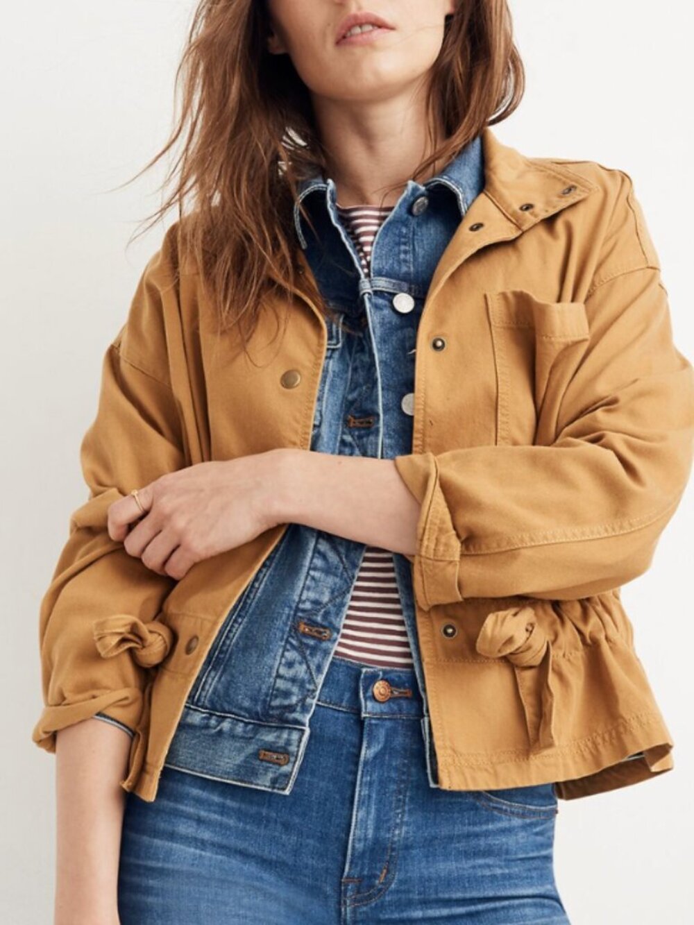 Madewell | Southlake Military Jacket Yellow Tan Utility | Size XS